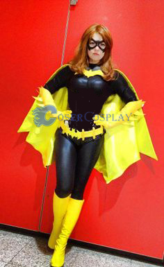 Batgirl Cosplay Costume With Yellow Cape